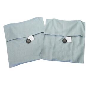 Pottery Barn Bundle 2 Chunky Button Closure Accent Pillow Covers 18" X 18" NWT